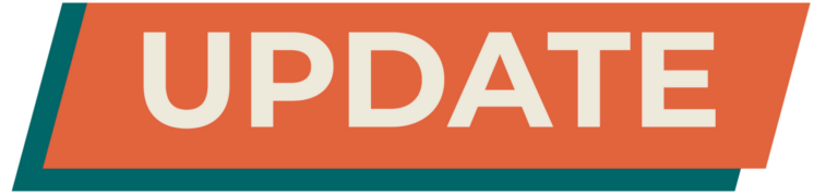 The word Update on an orange background